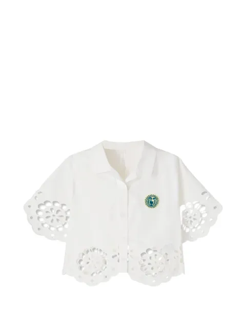 ZIMMERMANN Kids camisa con bordado inglés y botones
