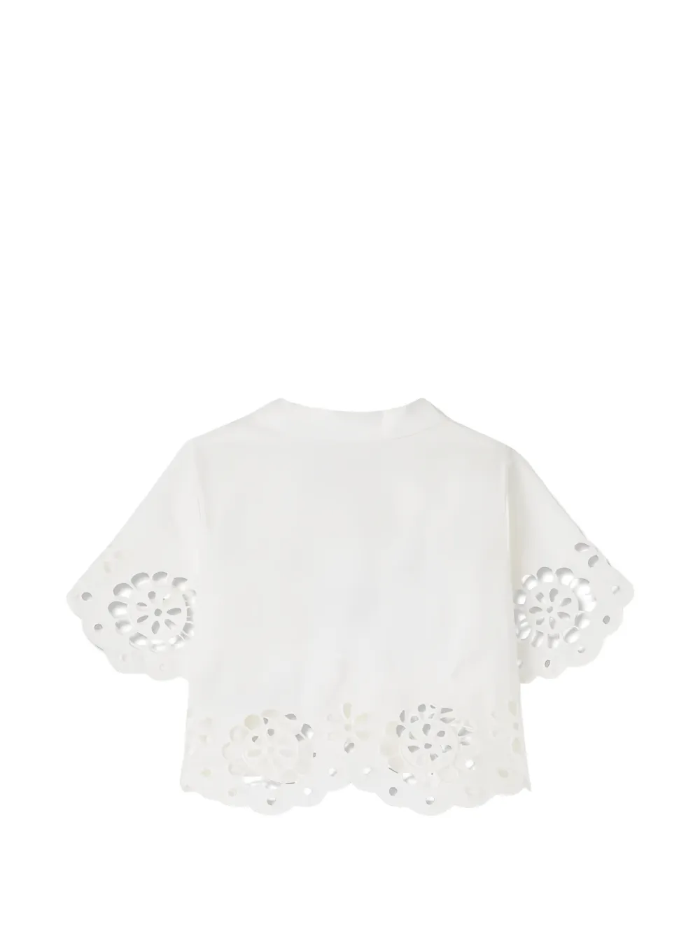 ZIMMERMANN Kids Broderie anglaise shirt met knopen Beige