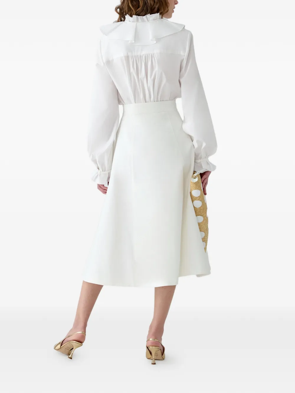 Carolina Herrera Blouse met ruches Wit
