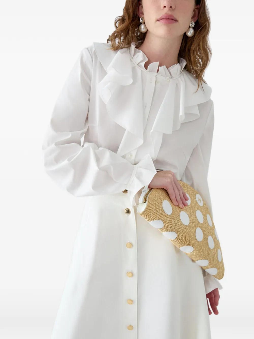 Carolina Herrera Blouse met ruches Wit