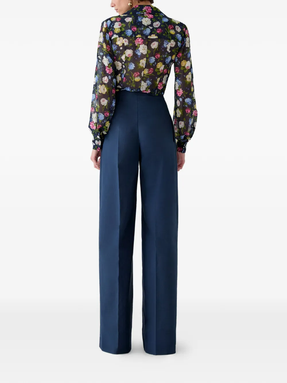 Carolina Herrera Blouse met bloemenprint Blauw