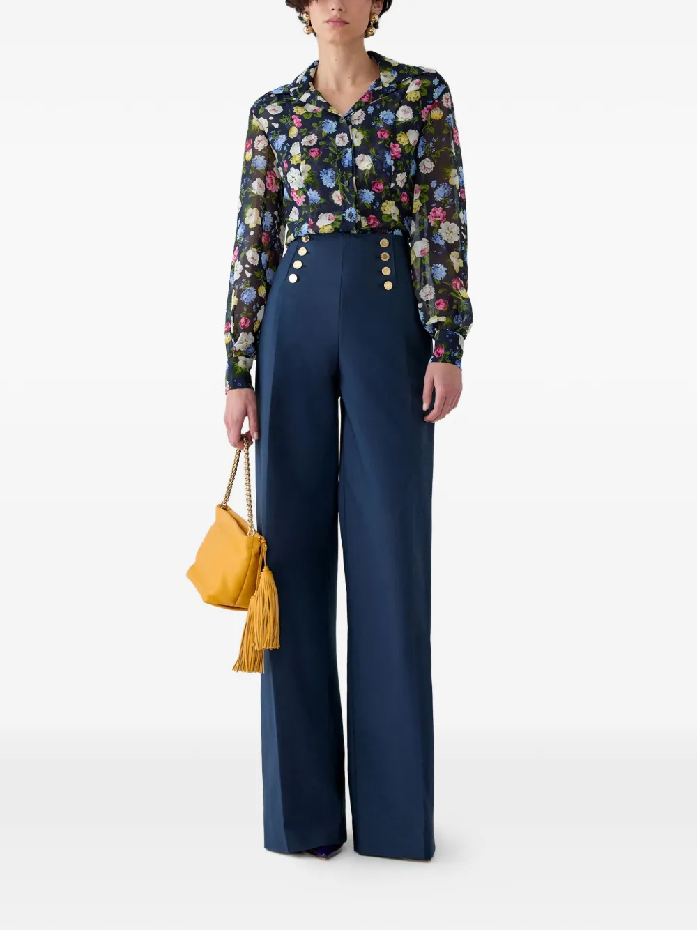 Carolina Herrera Blouse met bloemenprint Blauw