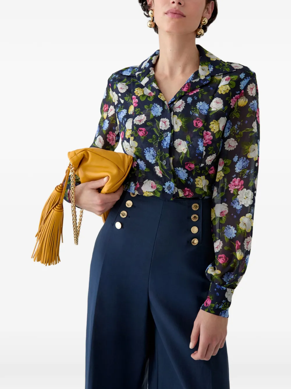 Carolina Herrera Blouse met bloemenprint Blauw
