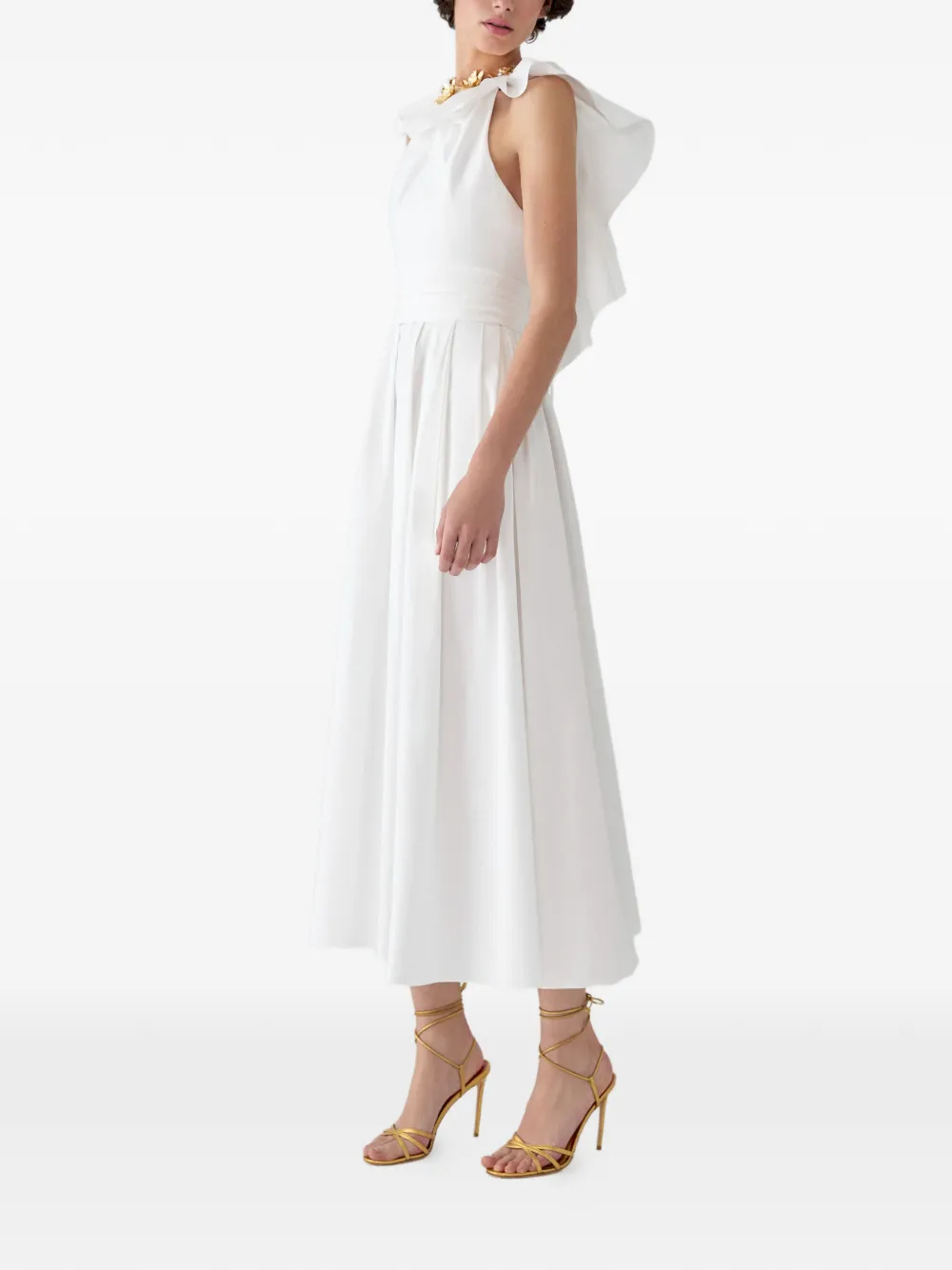 Carolina Herrera Jurk met ruchehals Wit