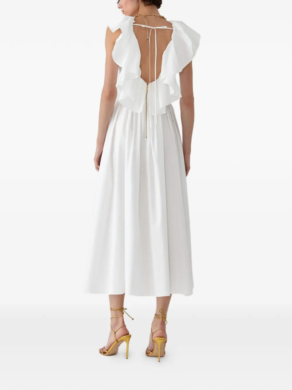 Carolina Herrera Jurk met ruchehals Wit