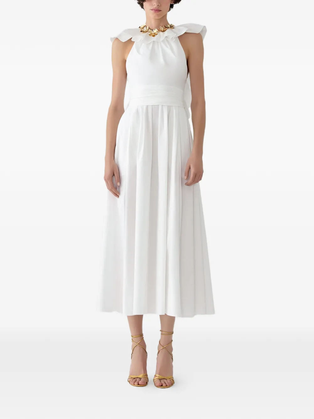 Carolina Herrera Jurk met ruchehals Wit