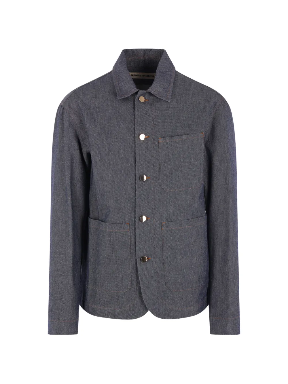 Meta Campania Collective Julian contrast-stitched denim jacket - Blu