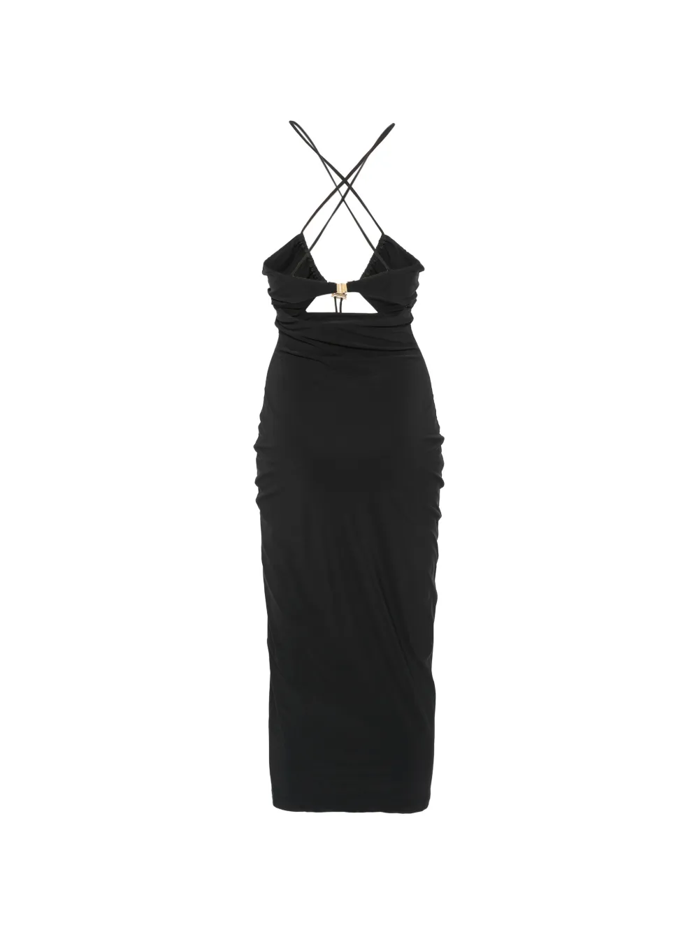 Moschino Midi-jurk met ruches - Zwart