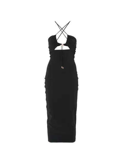 Moschino cut-out ruched midi dress