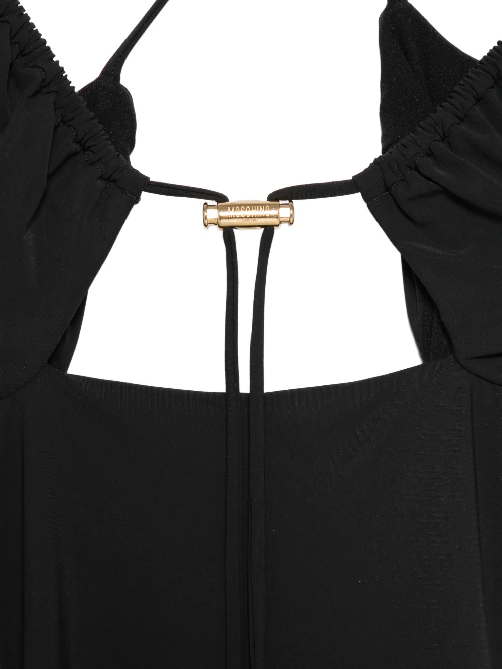 Moschino Midi-jurk met ruches Zwart