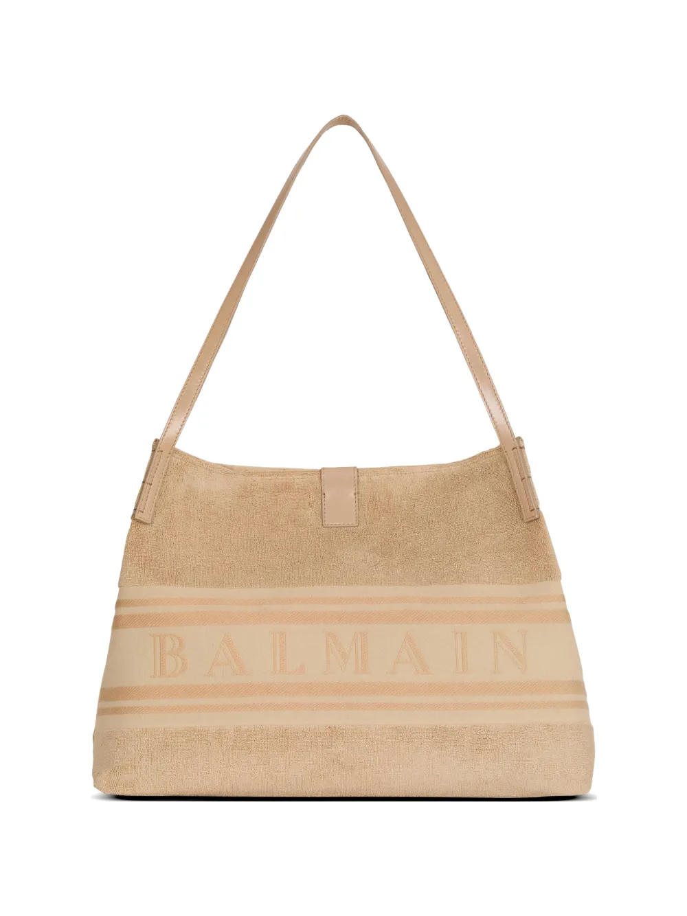 Balmain - Bolsa tote Release média em bouclé - mulher - algodão/Tecido/couro de bezerro - Tamanho único - Neutro