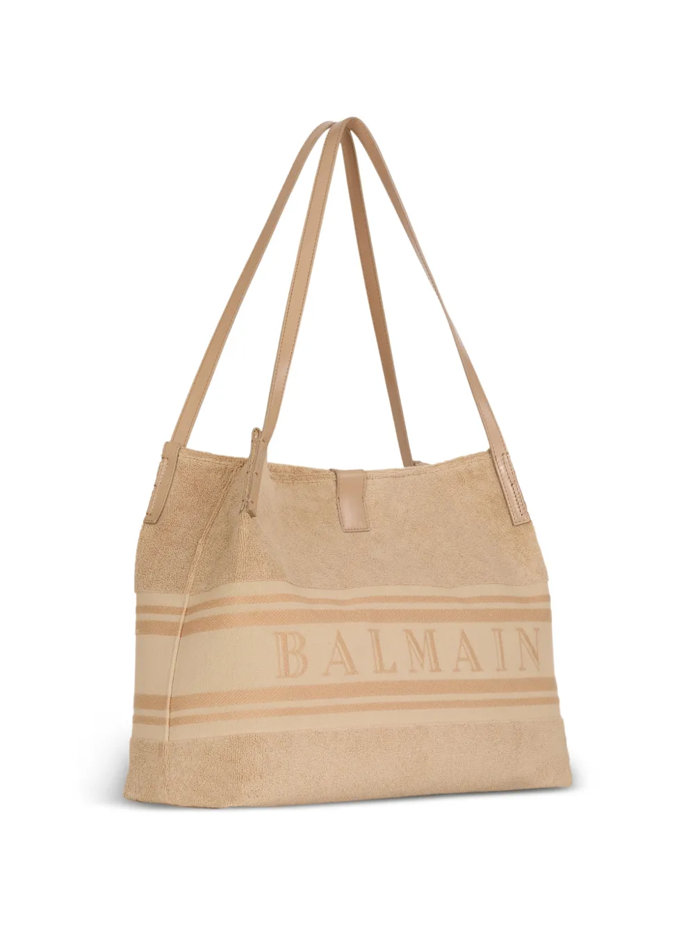 Balmain Medium Release shopper van katoenen bouclé Beige