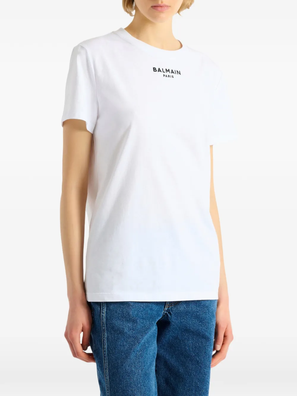 Balmain T-shirt met Paris borduurwerk Wit