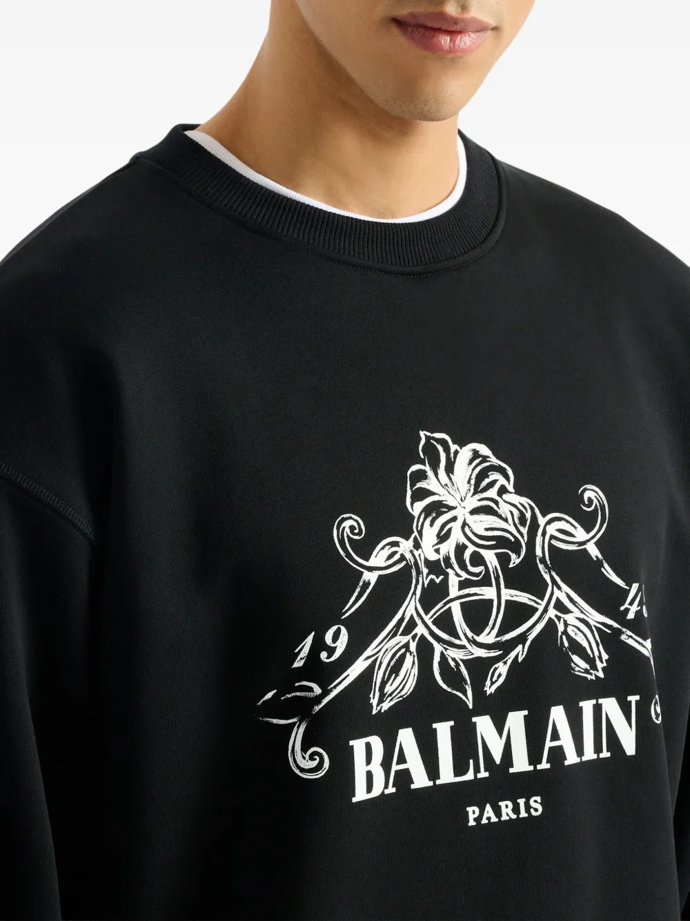 Balmain Sweater met Vine print Zwart
