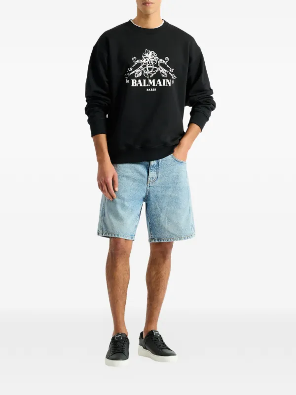 Balmain Moletom Balmain Vine Com Estampa | Preto | FARFETCH BR