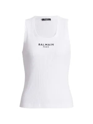 Balenciaga logo-intarsia Sleeveless Tank Top | White | FARFETCH CA