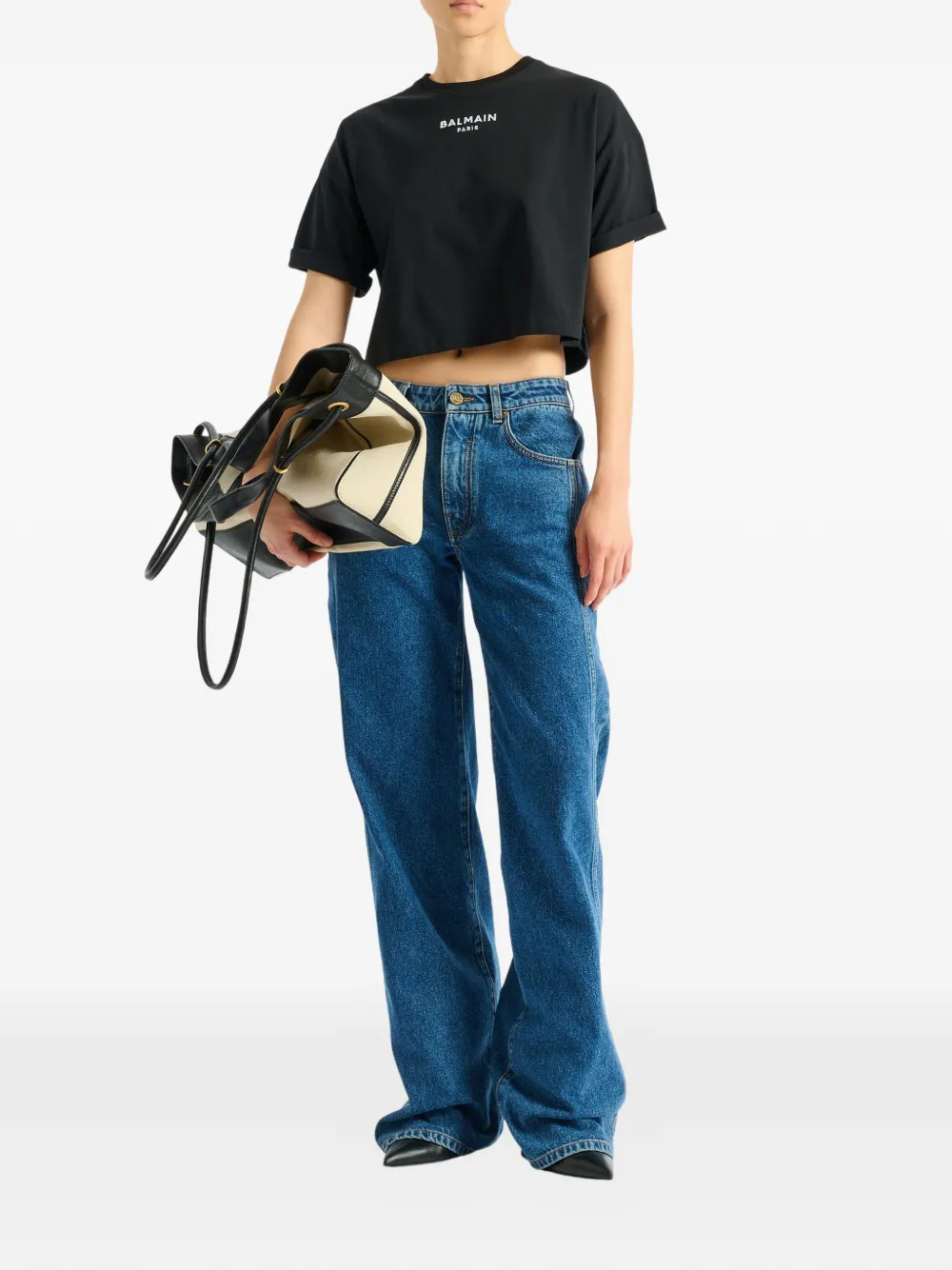 Balmain Paris T-shirt met borduurwerk Zwart