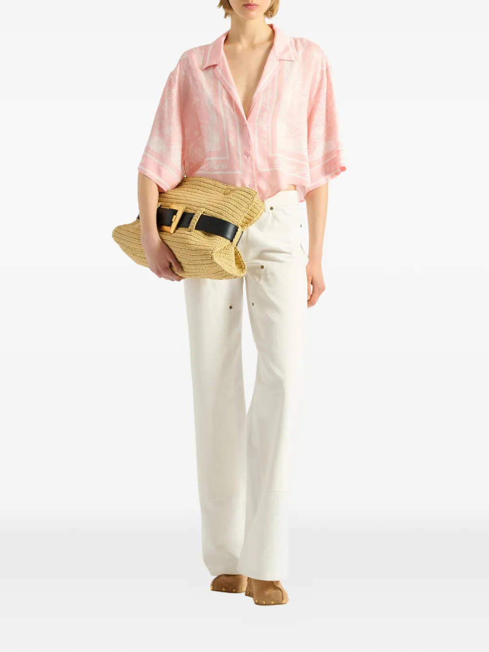 Balmain Foulard pyjamashirt Roze