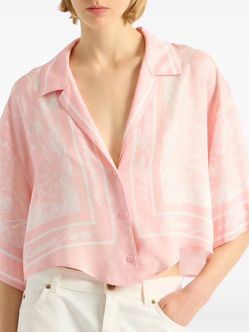 Balmain Foulard pyjamashirt Roze