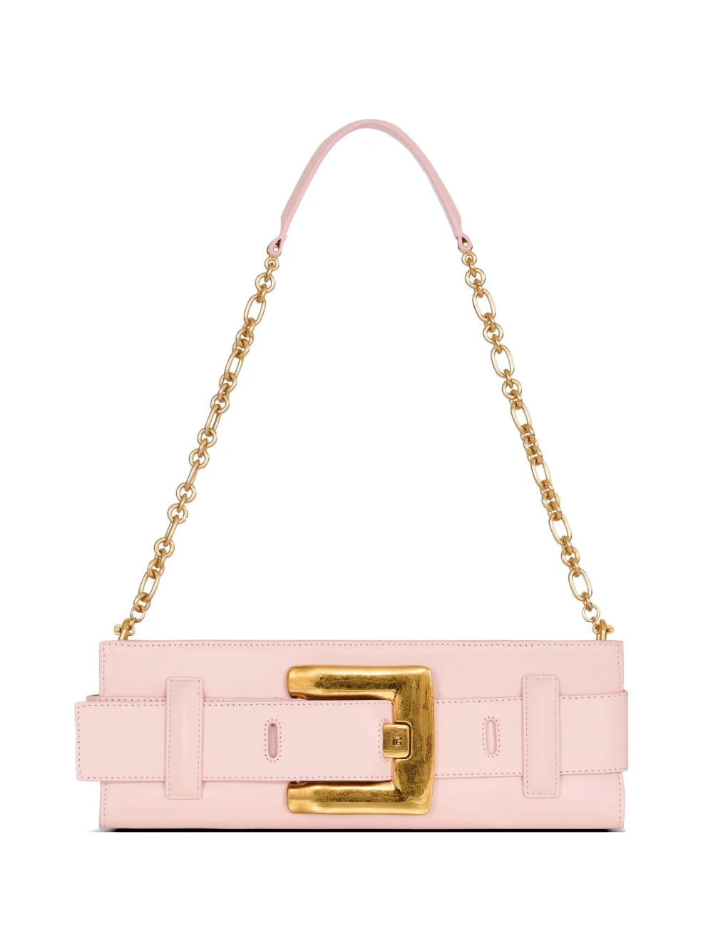 Balmain Anthem smooth leather clutch - Rosa