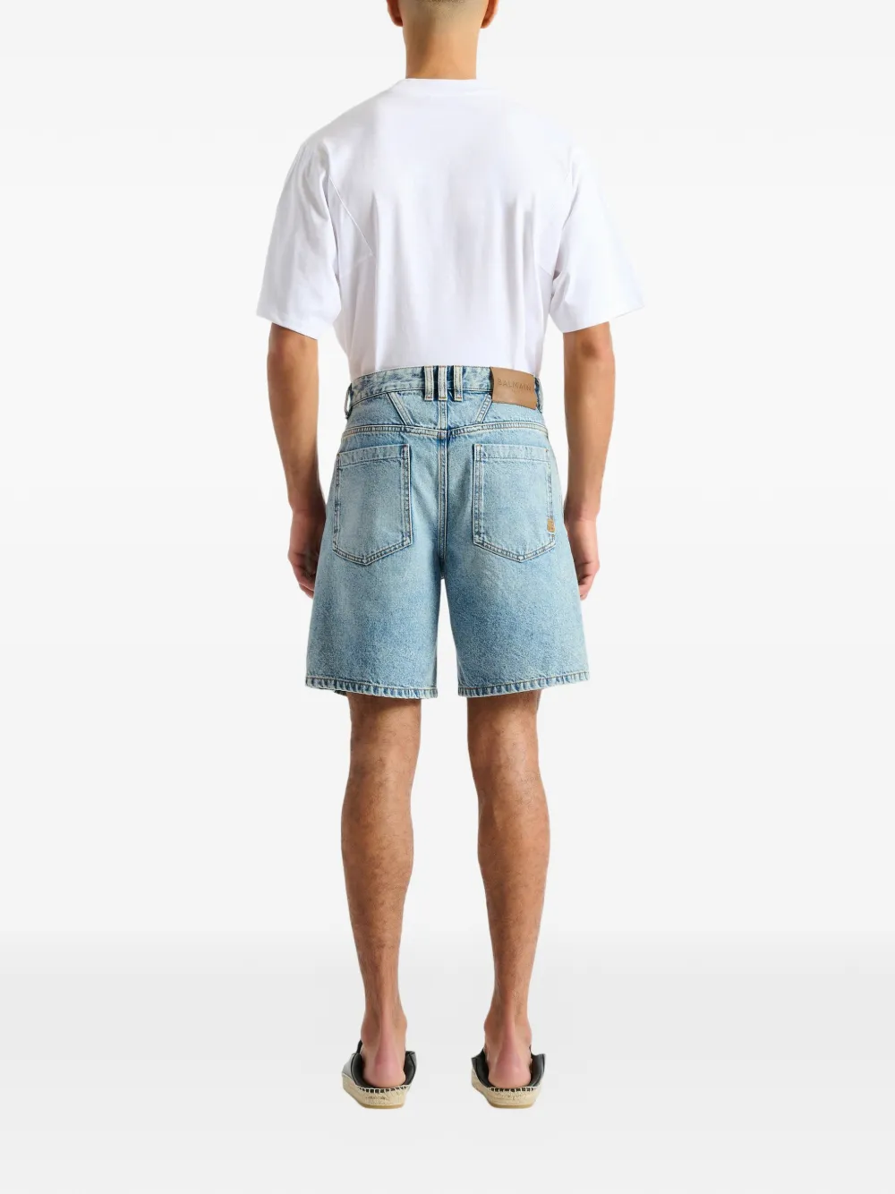 Balmain Lichtblauwe denim Bermuda shorts