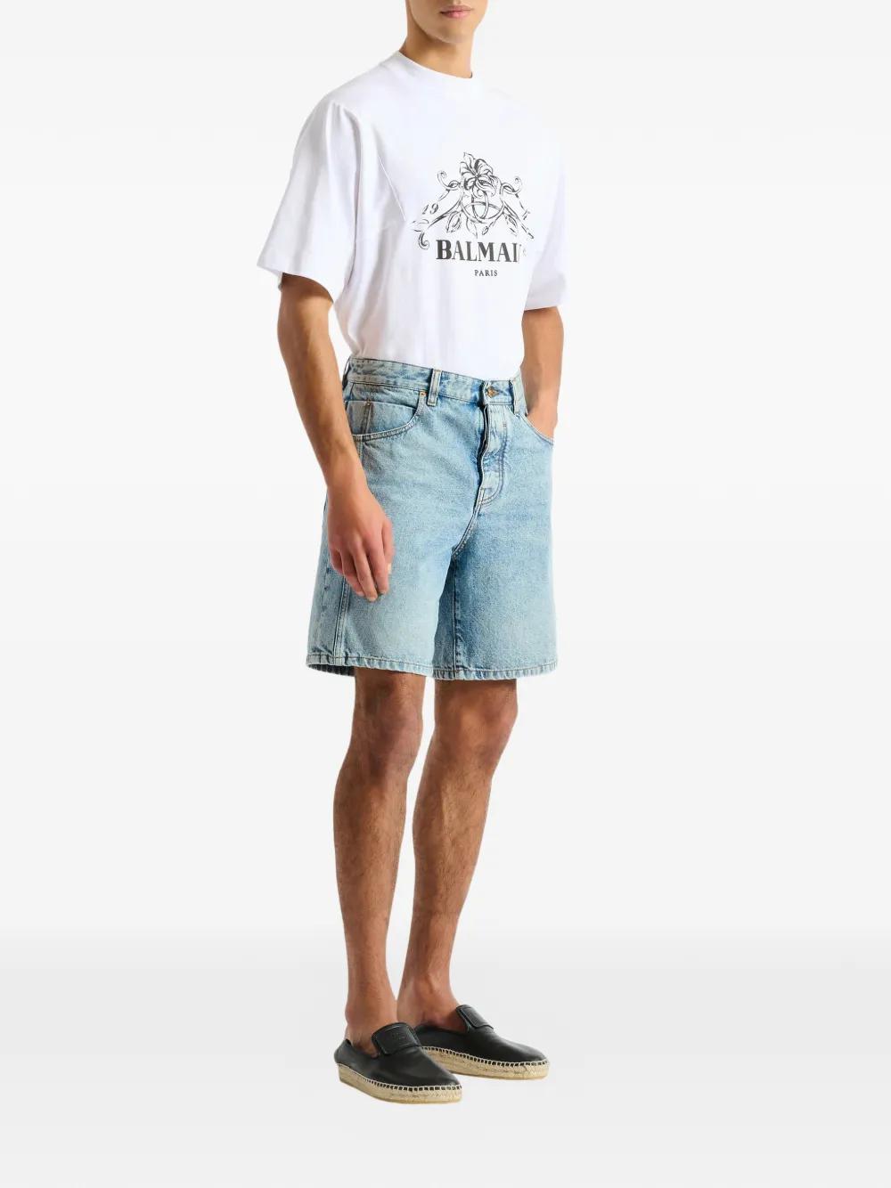  Balmain Bermudas Vaqueras - Azul 
