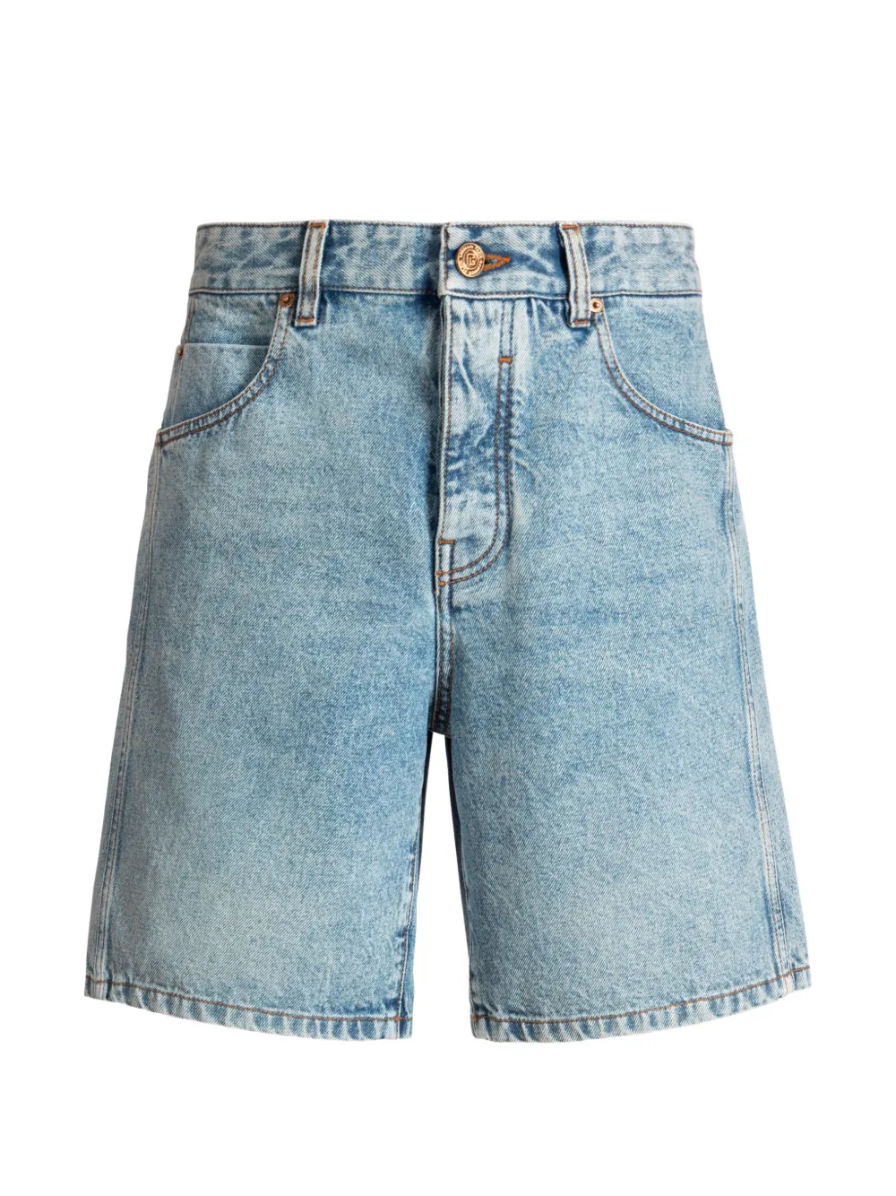 Balmain light blue denim Bermuda shorts - Blau
