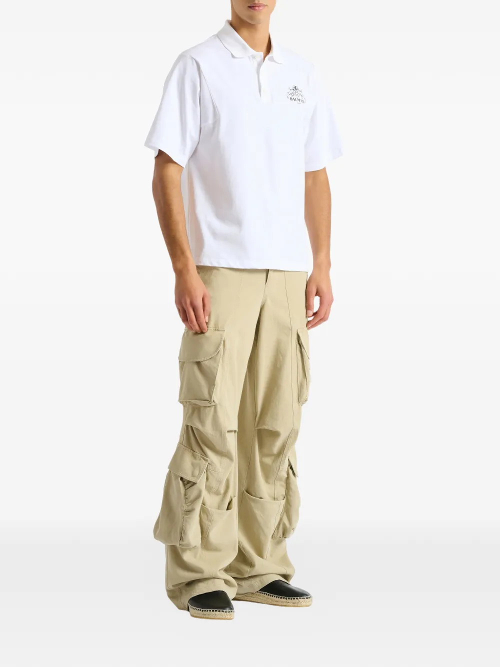 Balmain Poloshirt met Vine print Wit
