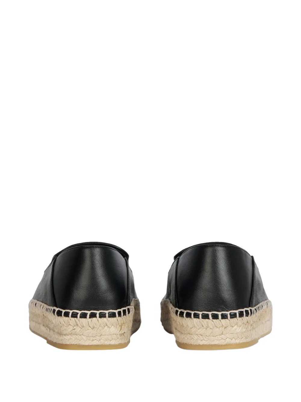 Balmain Gladde leren espadrilles Zwart