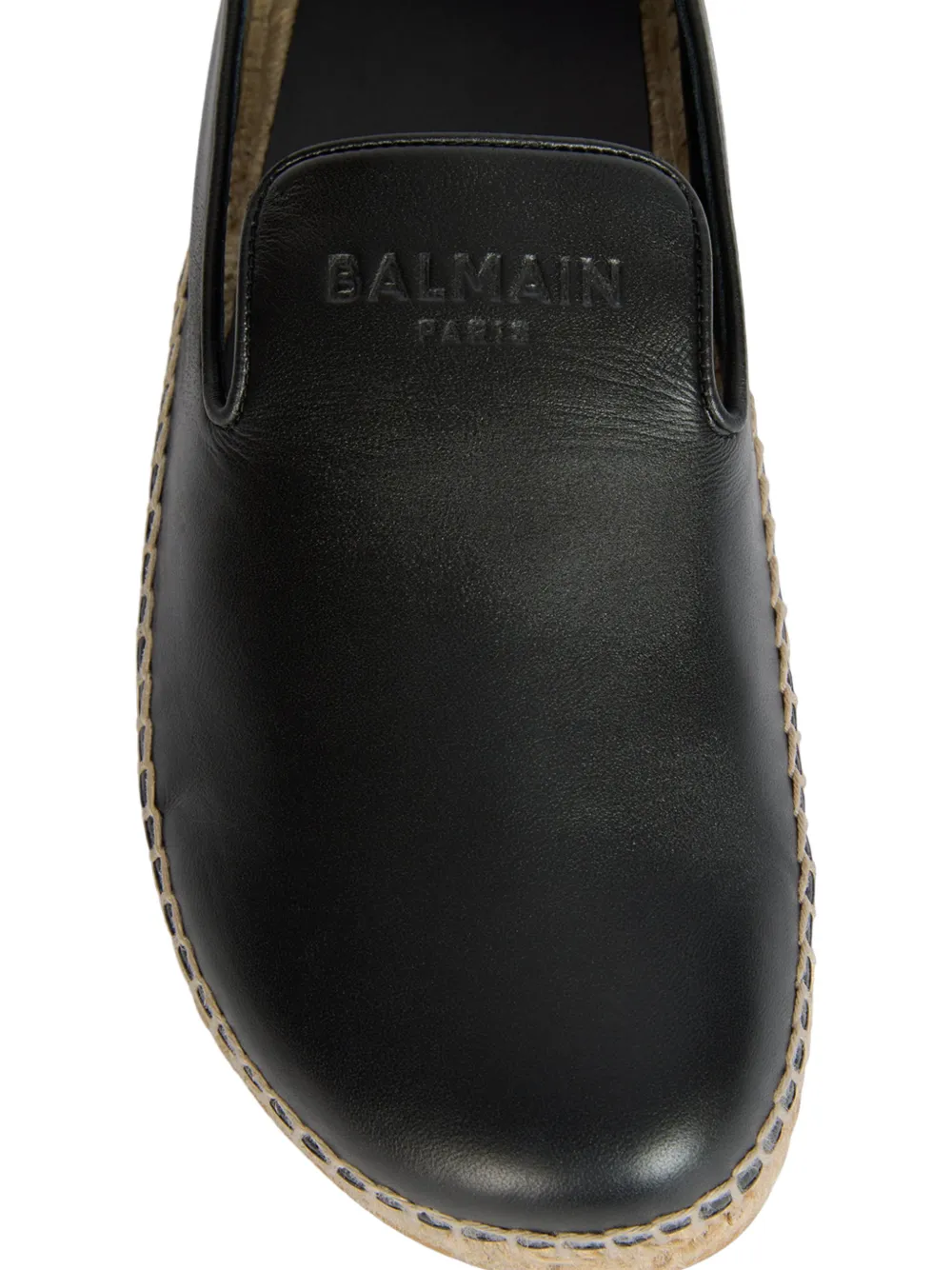 Balmain Gladde leren espadrilles Zwart