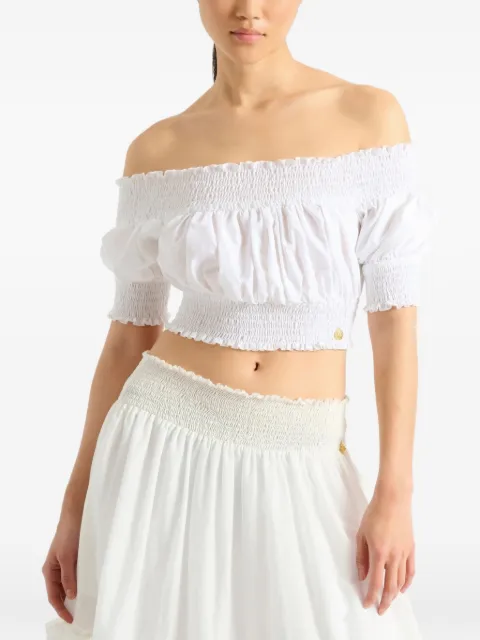 Balmain 오프숄더 포플린 탑