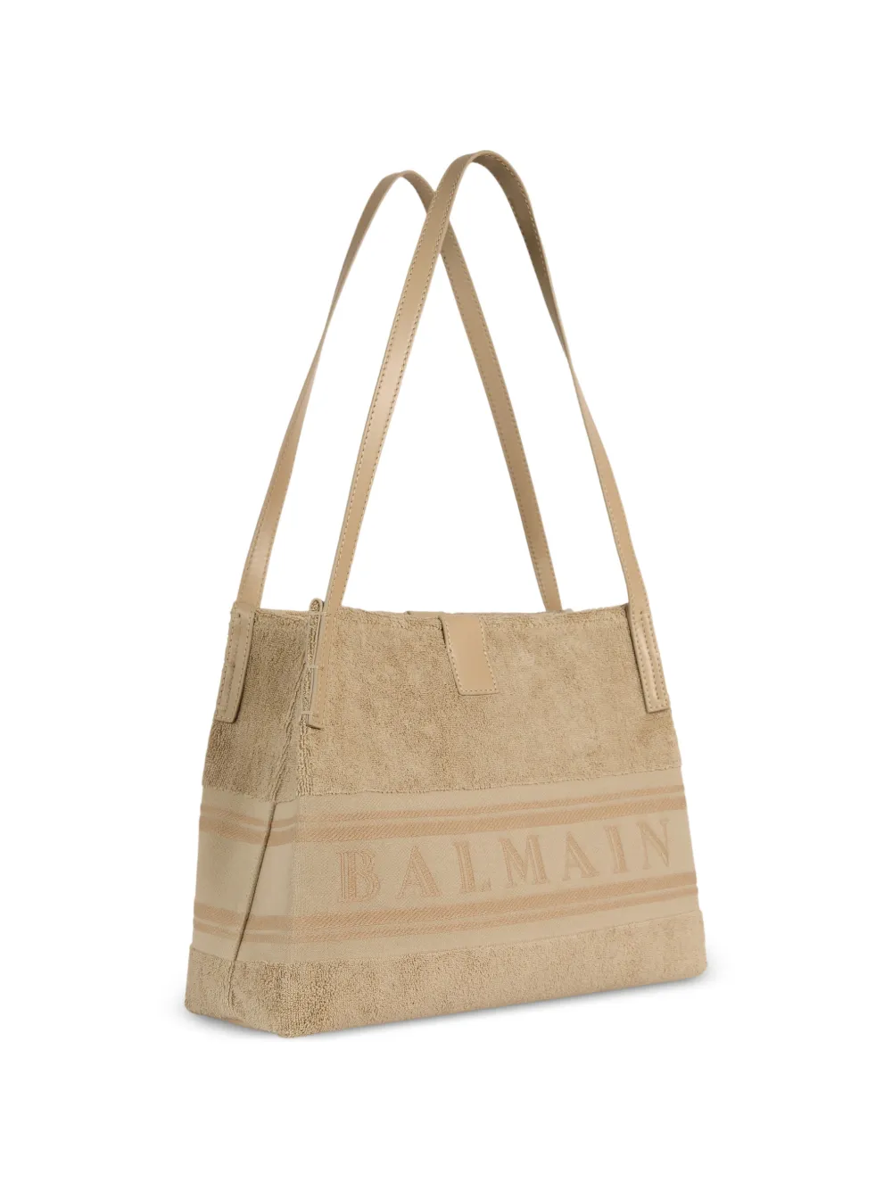 Balmain Release kleinekatoenen bouclé shopper Beige