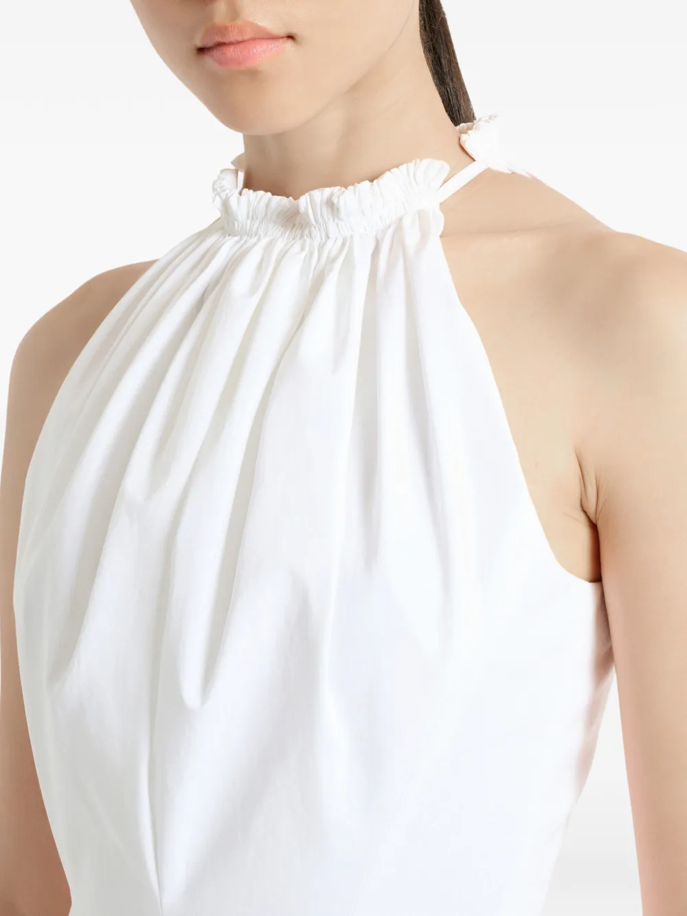 Balmain Flared katoenen poplin jurk Wit