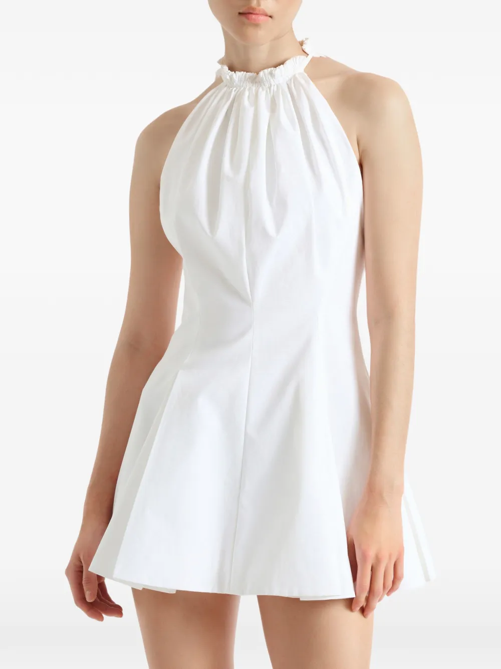 Balmain Flared katoenen poplin jurk Wit