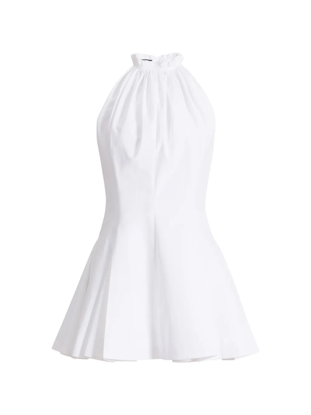 Balmain flared cotton poplin dress - White