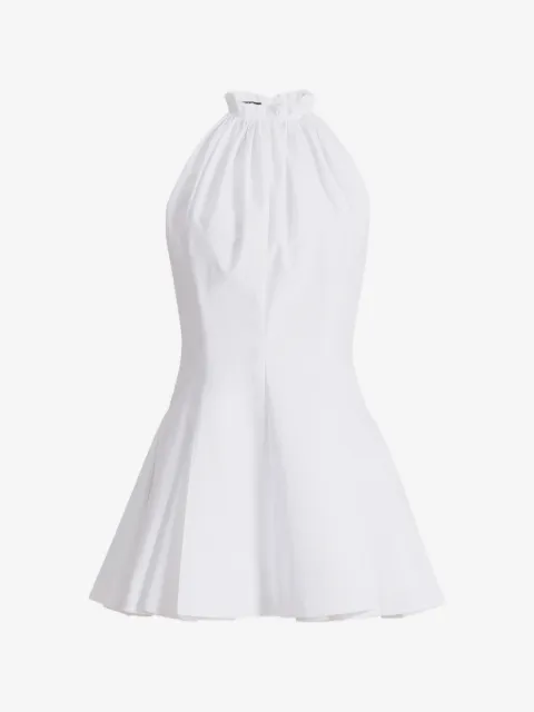 Balmain flared cotton poplin dress
