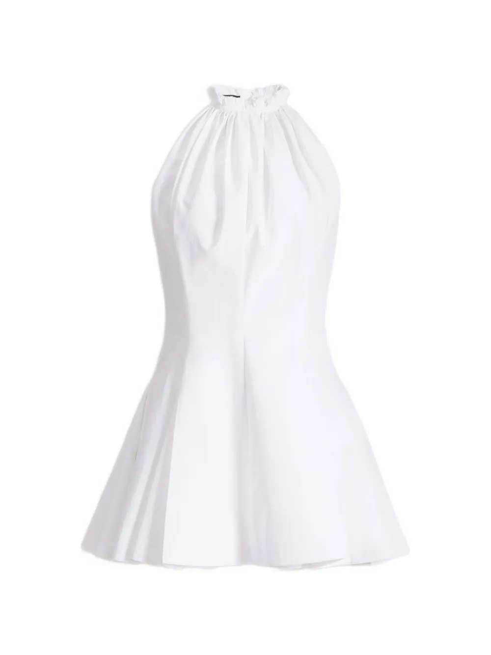 Balmain Flared katoenen poplin jurk Wit