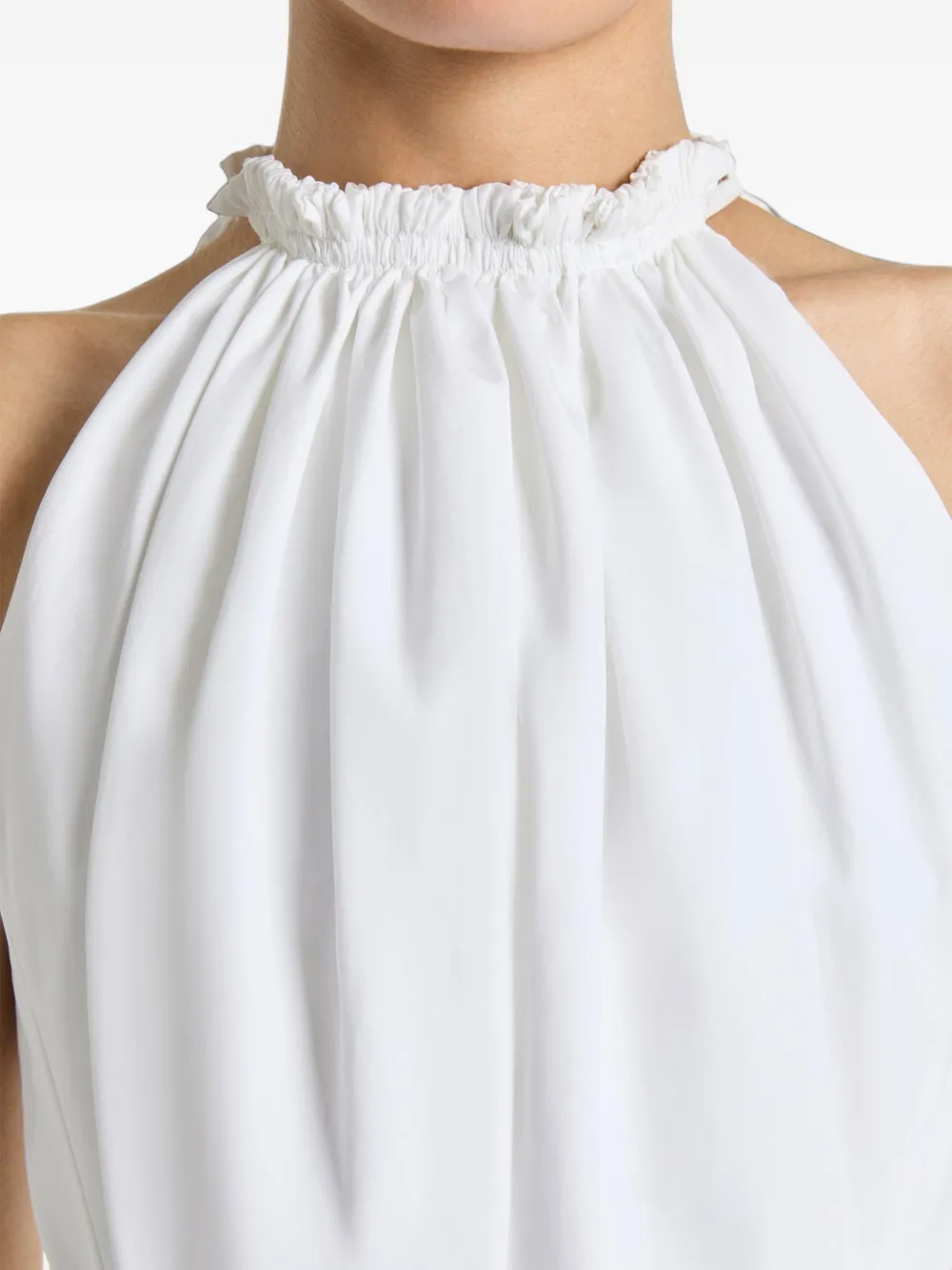 Balmain Flared katoenen poplin jurk Wit