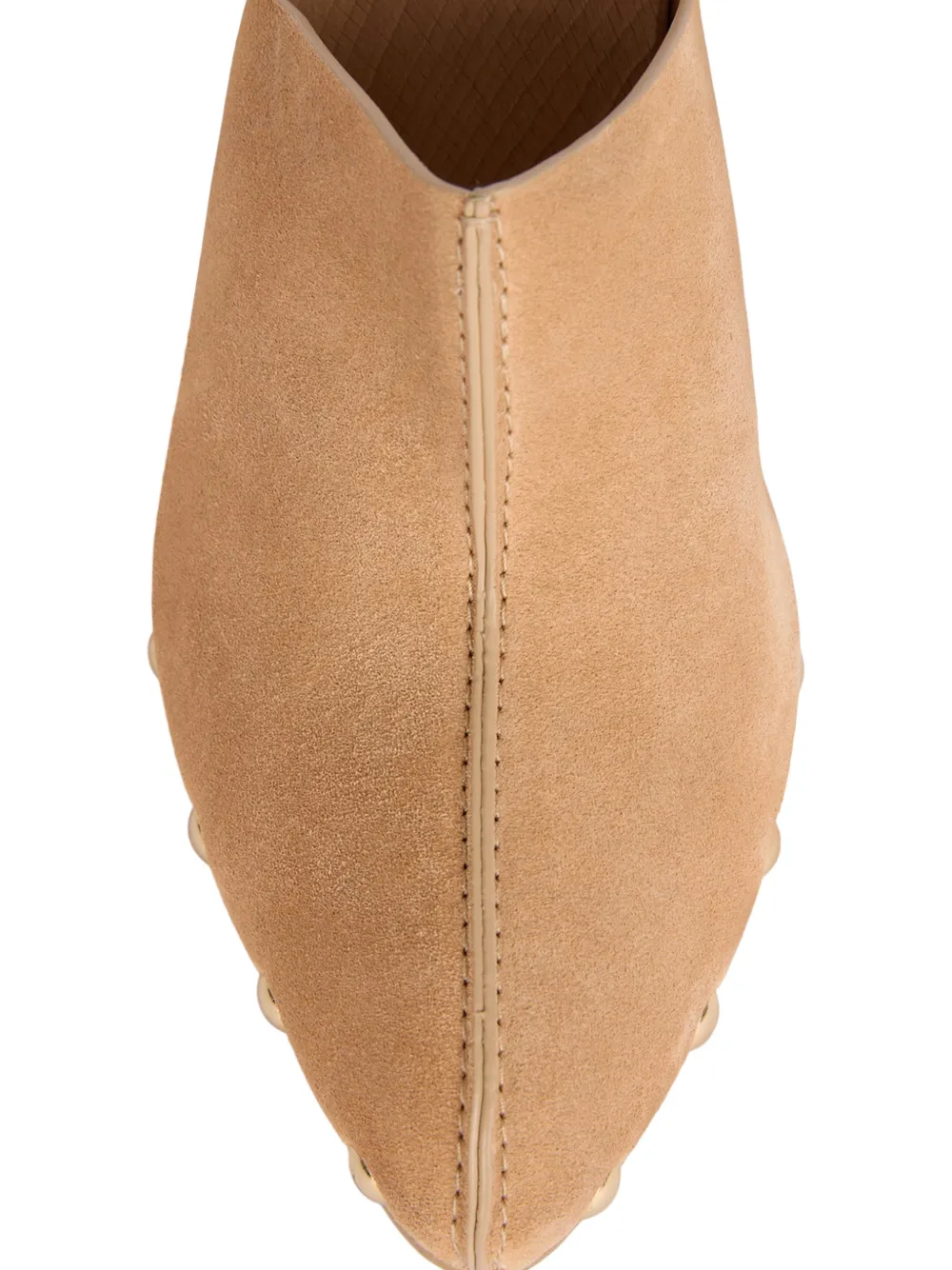 Balmain Houten en suède klompen met sleehak Beige