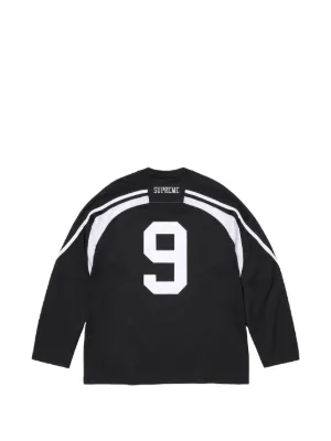 Supreme Paneled long-sleeve Hockey Jersey | Black | FARFETCH