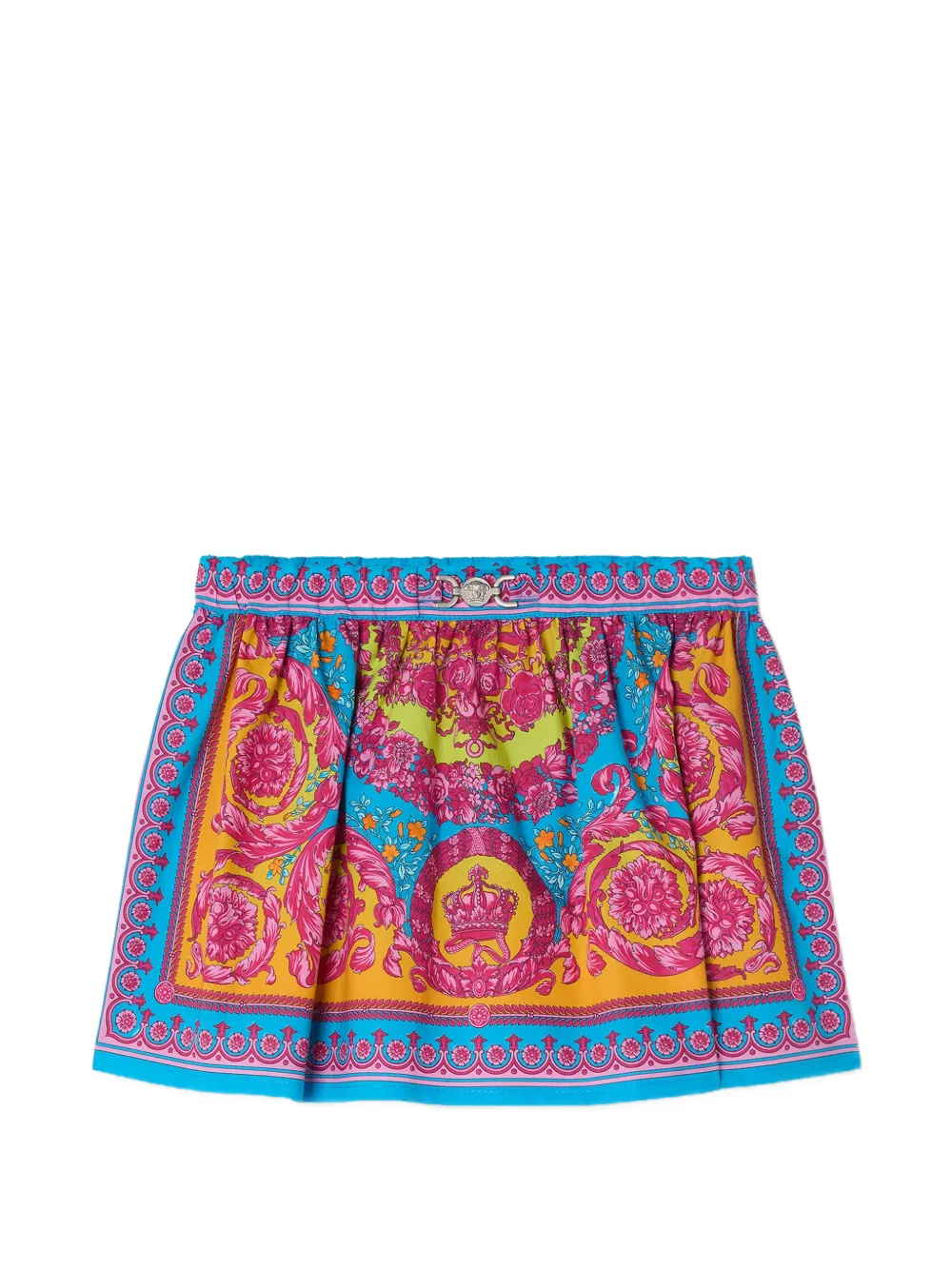 Versace Kids printed cotton-poplin skirt - Blue