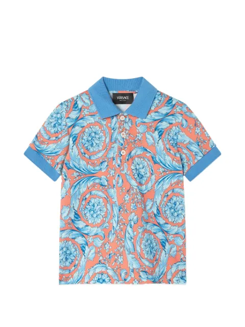 Versace Kids kids printed cotton-piqué polo