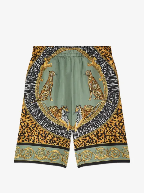 Versace Kids шелковые шорты с принтом