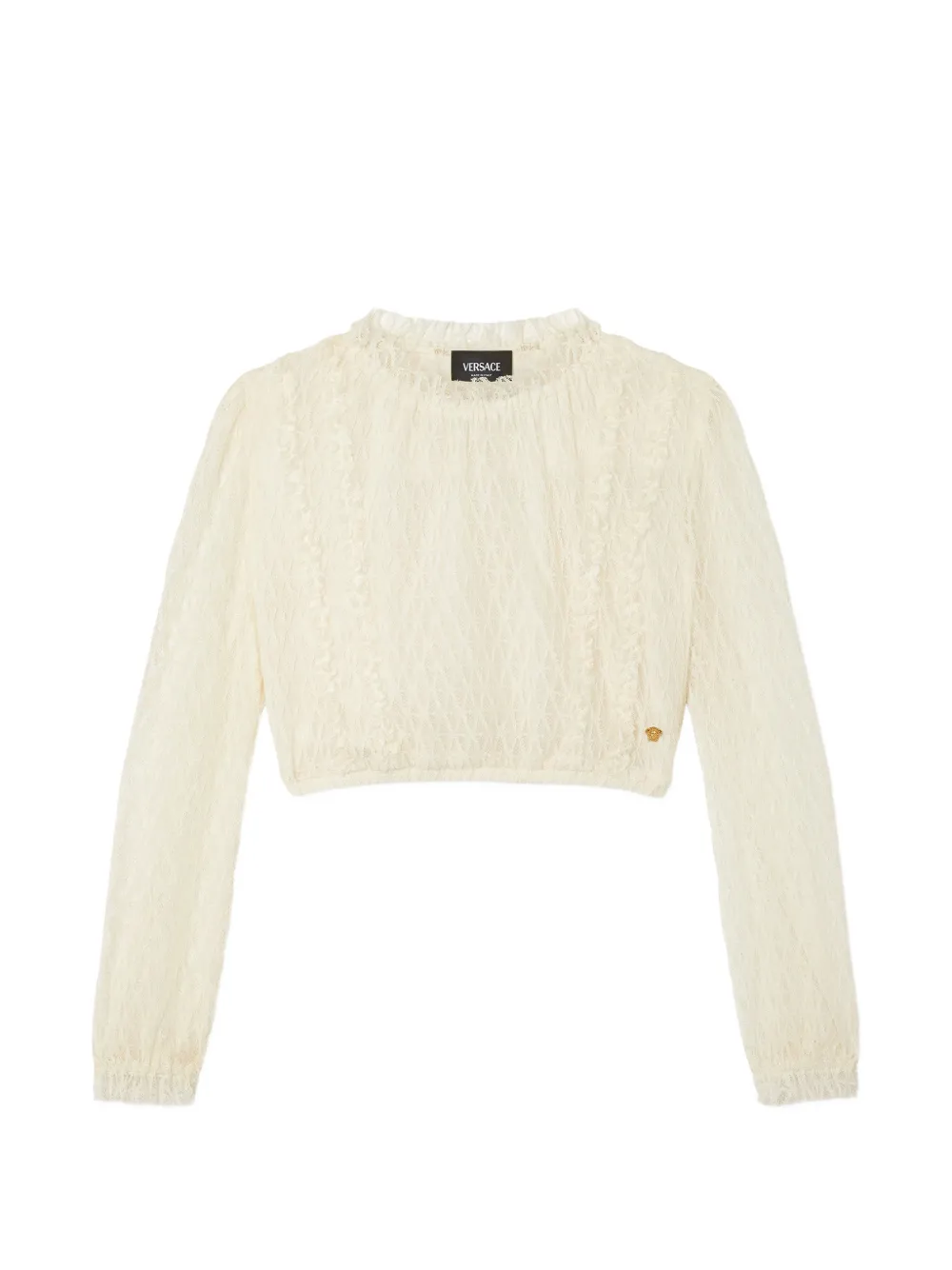Versace Kids Medusa lace top - Toni neutri