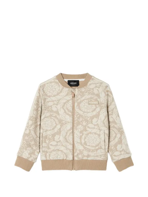 Versace Kids jacquard cotton-jersey zip sweatshirt