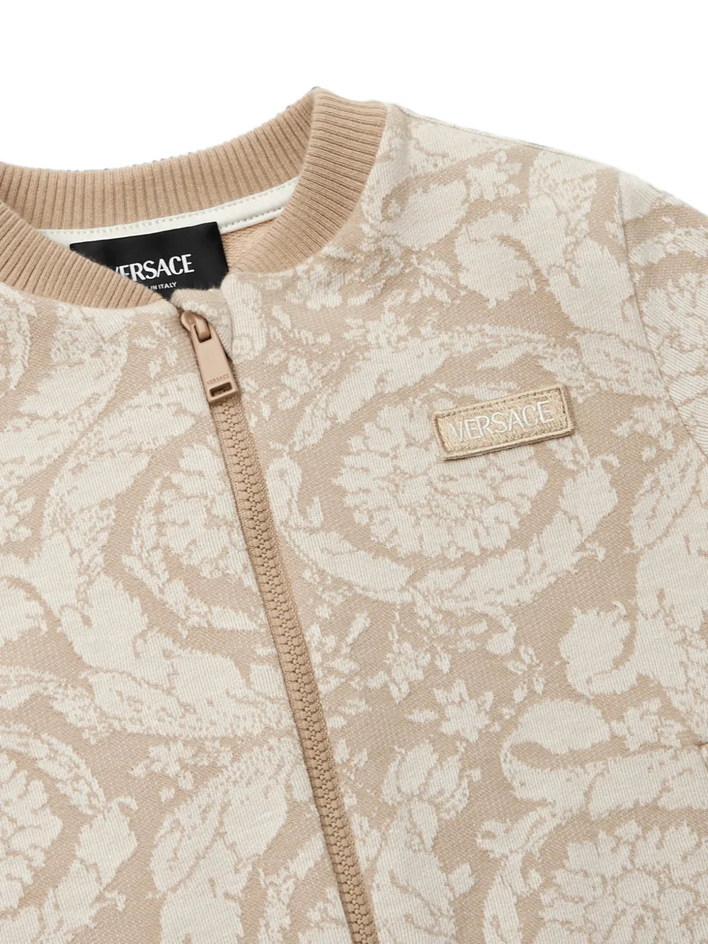 Versace Kids Sweater met barokprint Beige