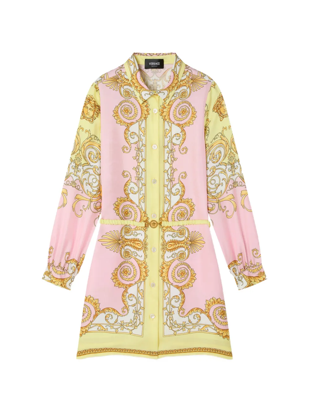 Versace Kids kids printed silk twill shirt dress - Rosa
