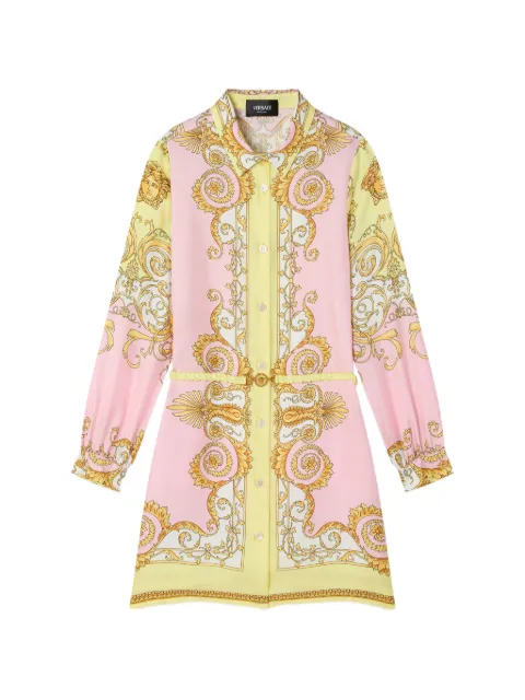Versace Kids robe-chemise imprimée en serge de soie