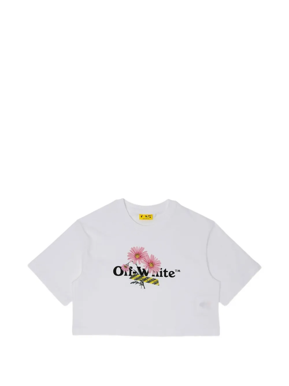 Off-White Kids floral-print crop top - Bianco