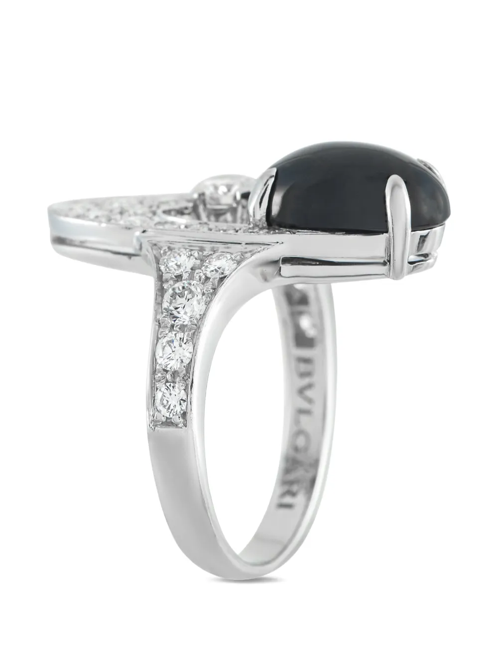 Bvlgari Pre-Owned Elysia Onyx diamond 18K white gold ring - Argento
